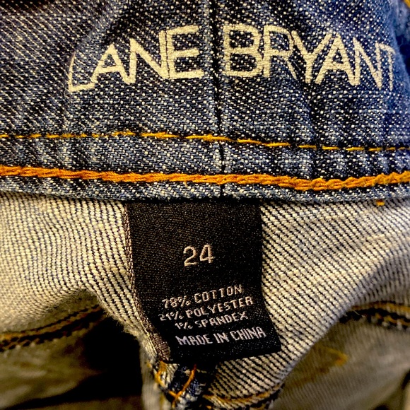 Plus Size Women's Blue Medium Wash Lane Bryant Distressed Jeans Denim sz 24 - Picture 4 of 9